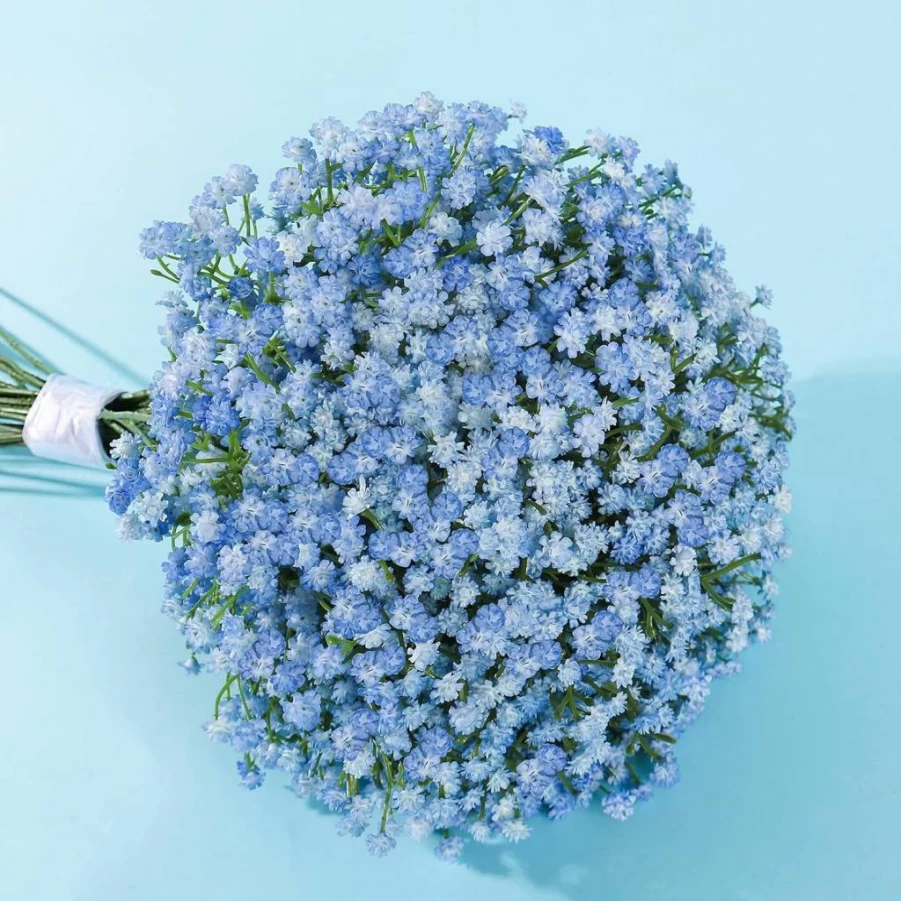 Pusuny 6-Pack Real Touch White Gypsophila Artificial Flowers for Wedding Bouquets, Bridal Decor, Party Arrangements, and DIY Floral Displays